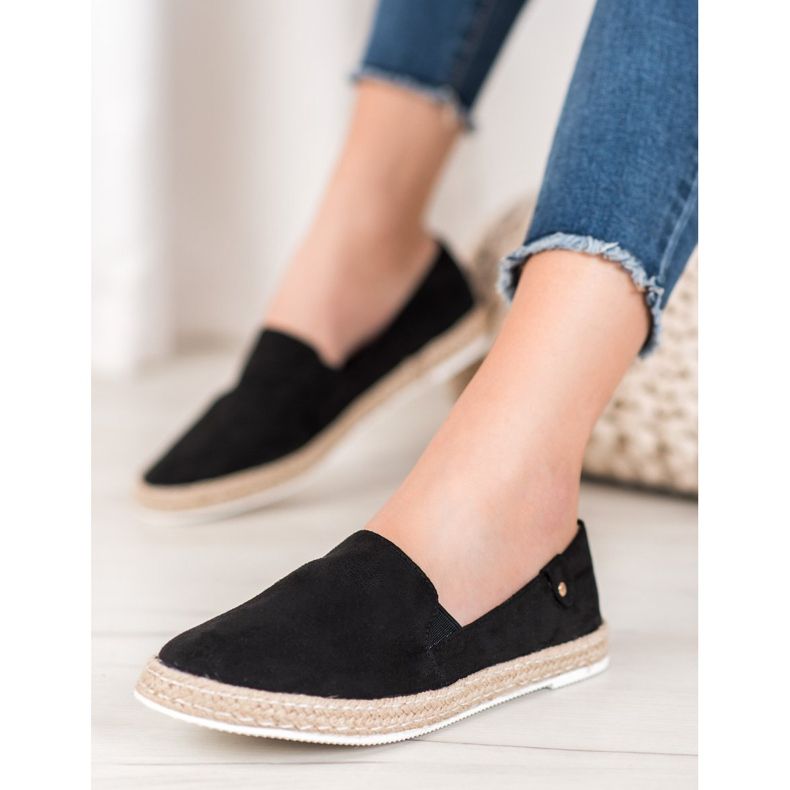 SHELOVET Klassiske sorte espadriller 2