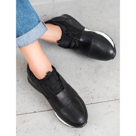 RTX WALK Sorte sneakers med krystaller 1