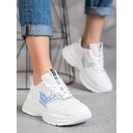 SHELOVET Sneakers med mesh hvid 1