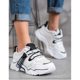 SHELOVET Damemode Sneakers hvid sort 1