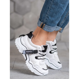 SHELOVET Damemode Sneakers hvid sort 2