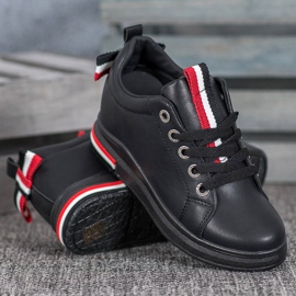 Weide Sneakers med skjult kile sort rød 2