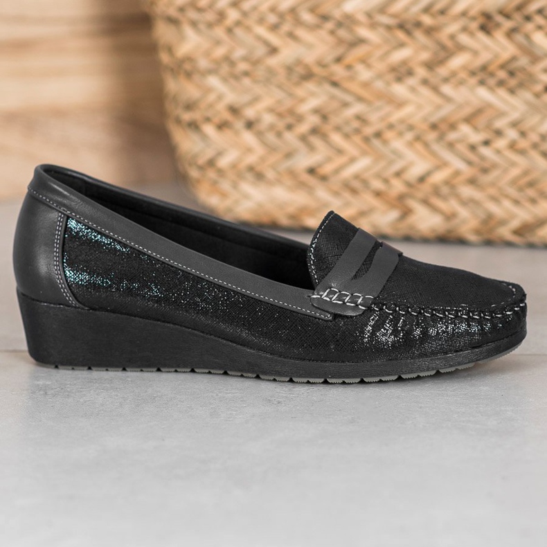 Comer Stilfulde loafers på platformen sort 1
