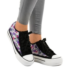 JX-61 sorte blonder sneakers lilla lyserød 1
