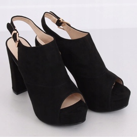 Sort YL-0100 Sorte sandaler med plateau 1