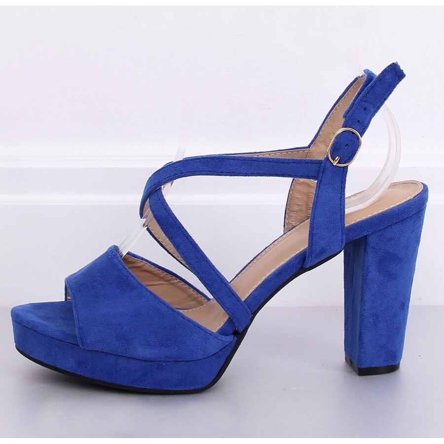 Sandaler høje hæle kobolt 9272 Azul marine blå -