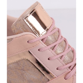 Pink wedge sneakers YL-33 Champagne lyserød 1