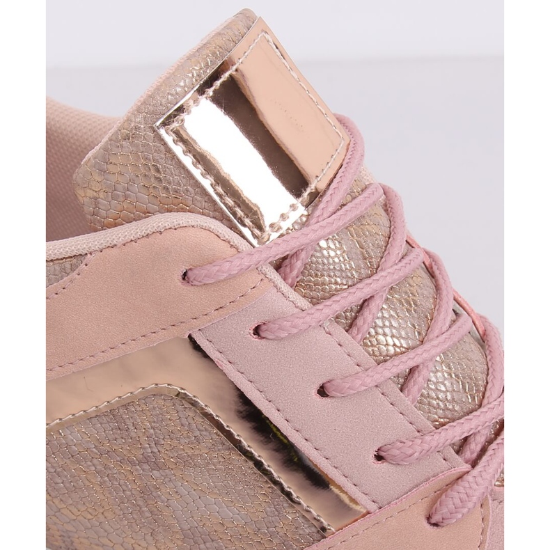 Pink wedge sneakers YL-33 Champagne lyserød 1