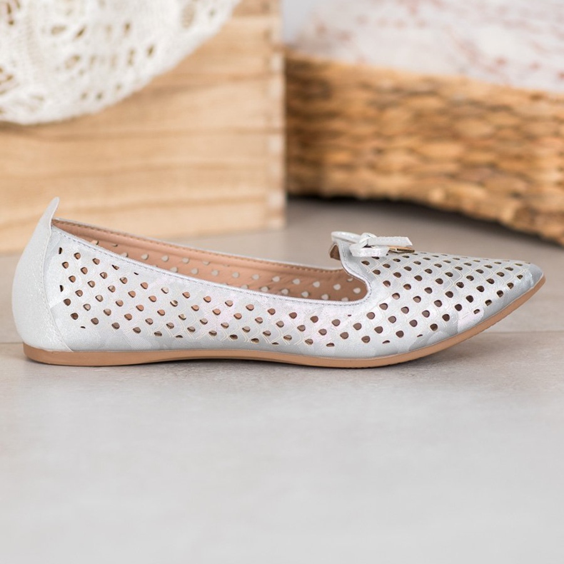 Openwork Ballerina I Spitz VINCEZA grå 1