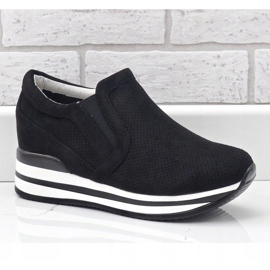 Sorte sneakers med åbnede kiler RQ259 1