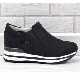 Sorte sneakers med åbnede kiler RQ259 2