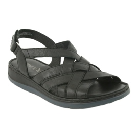 Comfort læder sandaler Caprice 28152 sort 1