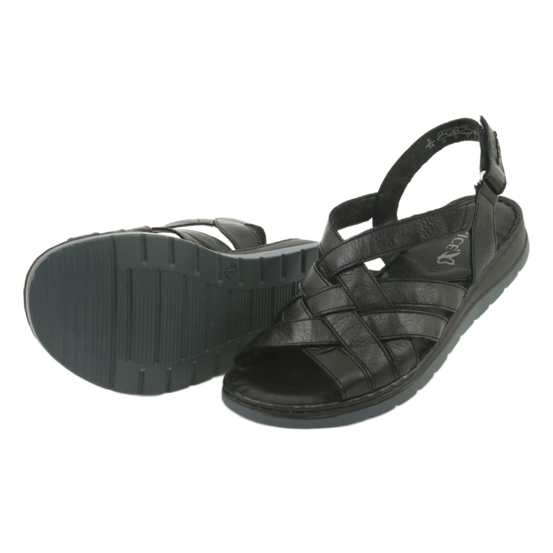 Comfort læder sandaler Caprice 28152 sort 4
