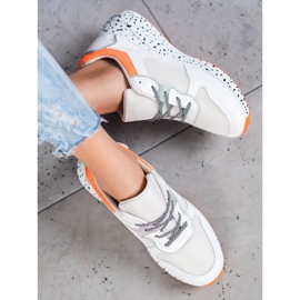 SHELOVET Sneakers med mesh hvid 1