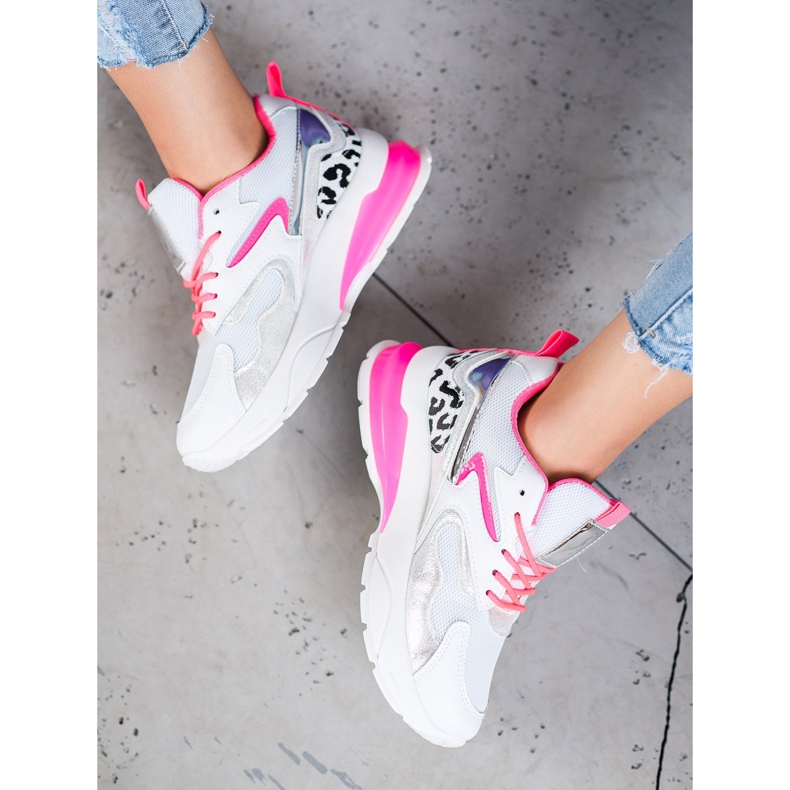 Ideal Shoes Sneakers med lyserøde skær hvid flerfarvet 1