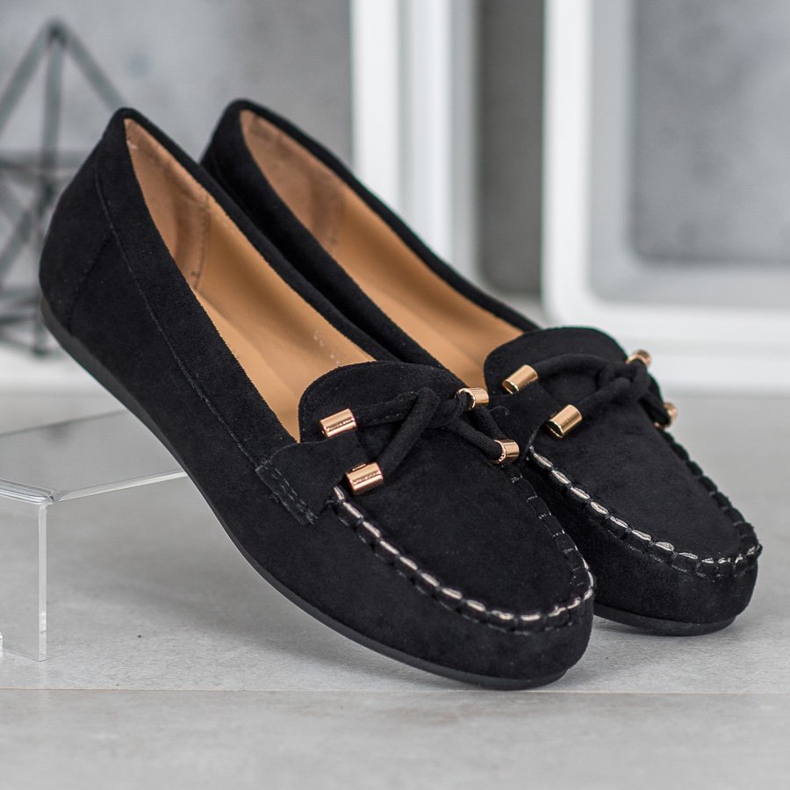 Nio Nio Elegante loafers i ruskind sort 2