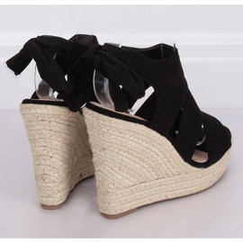 Sort Espadrilles på kiler 77-77 Sort 1