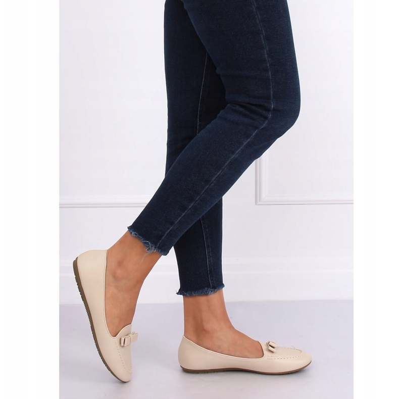 Kvinder beige loafers A8637 Beige 2