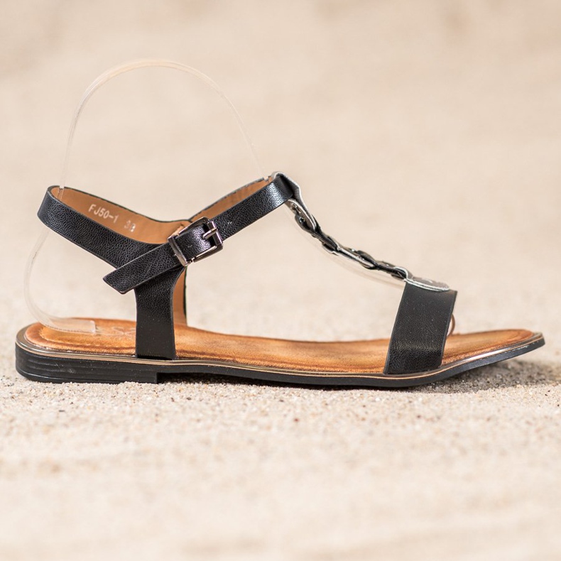 Small Swan Komfortable sorte sandaler 2