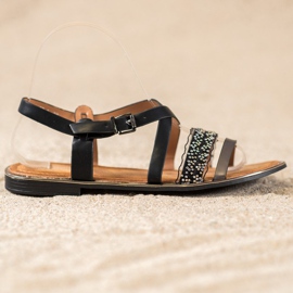 Small Swan Stilfulde sorte sandaler 2