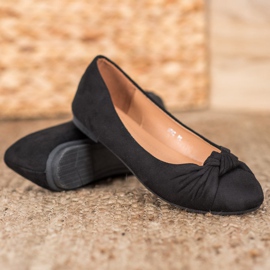 Clowse Komfortable ruskind ballerinaer sort 2