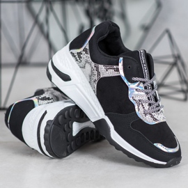 SHELOVET Snake print sneakers sort 2