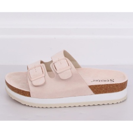 Beige scholki hjemmesko SS115P Beige flerfarvet lyserød 2