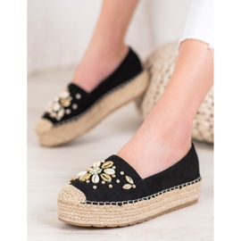 Seastar Espadrilles med ornamenter sort 2