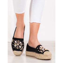 Seastar Espadrilles med ornamenter sort 1
