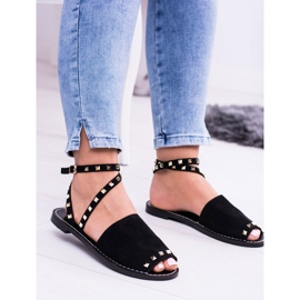 Lu Boo stilfulde parisandaler i sort 2