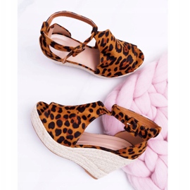 NFR Kvinders sandaler på Wedge Platform Leopard Begest brun 1