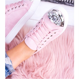 Lu Boo Sneakers med skinnende pulverrosa krystaller lyserød 5