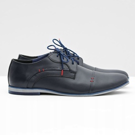 Gejms Elegante mænds lædersko Isacco Navy marineblå 2