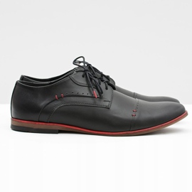 Gejms Elegante mænds sort læder Isacco sko 2