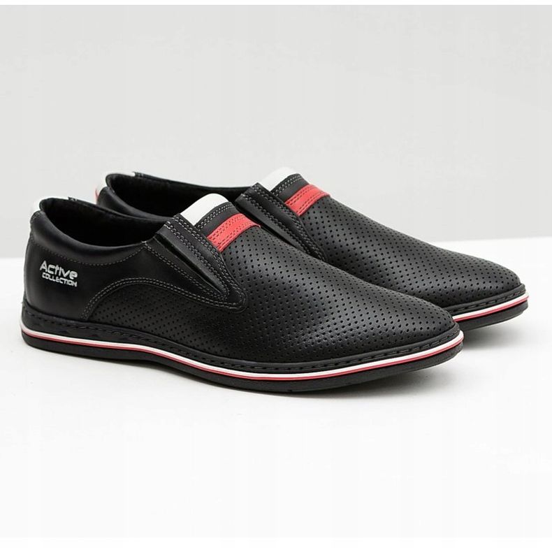 Joker Læder mænds sorte slip-on sko Mello 1