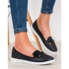 Weide Åbne loafers med glitter sort 2