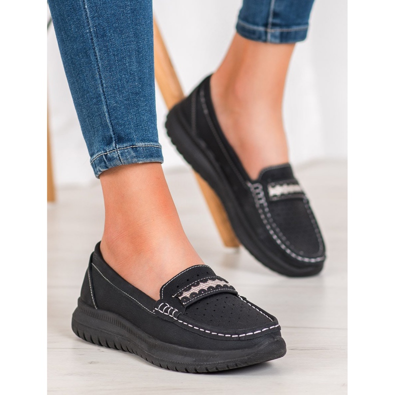 Small Swan Loafers på platformen sort 1
