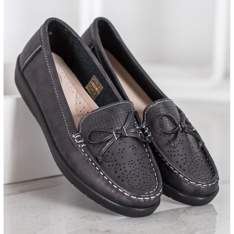 SHELOVET Komfortable loafers sort 1