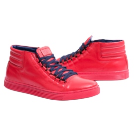 KENT Mænds røde Torres -læder -sneakers 6