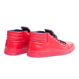KENT Mænds røde Torres -læder -sneakers 2