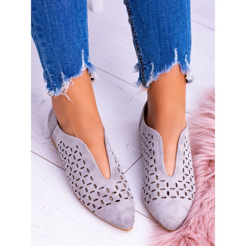 Lu Boo Grey Suede kvinders Slip-on Synthia sko grå 2