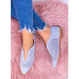 Lu Boo Blue Suede kvinders Slip-on Synthia sko blå 1