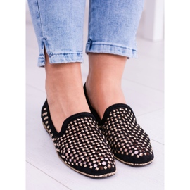 Lu Boo Black Openwork Ballerinas Lordsy Brads Carmar sort 1