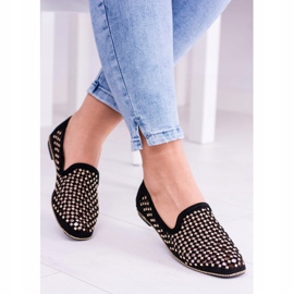 Lu Boo Black Openwork Ballerinas Lordsy Brads Carmar sort 2