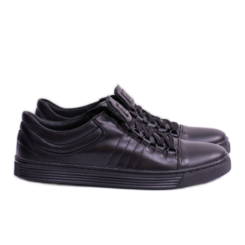 KENT Mænds sort læder Elon sneakers 1