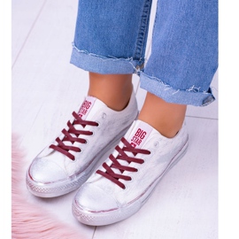 Big Star Hvide Sølvbelagte Sneakers BB274014 2