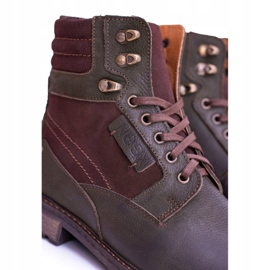 Neex Olive Leather Mænds varme støvler Grigor brun grøn 2
