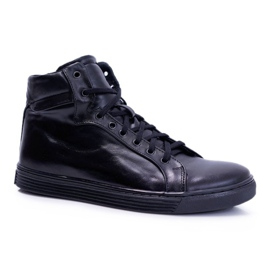 Bednarek Polish Shoes Mænds lædersneakers Bednarek Black Edys sort 1