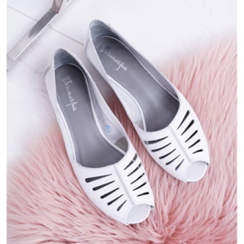 Kvinders Ballerinas Maciejka Leather Open Toes 03497-59 hvid 1