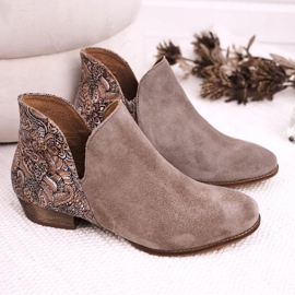 Flade støvler til kvinder Maciejka Spring Leather Beige 04091-04 1